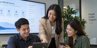 How Switching HR Systems Can Solve Long-Term Admin Problems Southeast Asian employees using an HR self-service system for leave, claims, attendance and payslips