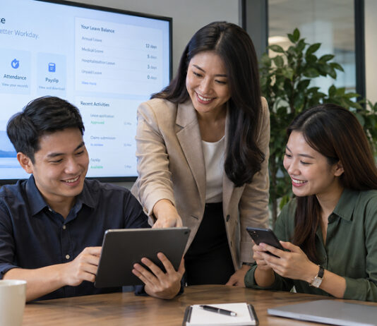 How Switching HR Systems Can Solve Long-Term Admin Problems Southeast Asian employees using an HR self-service system for leave, claims, attendance and payslips