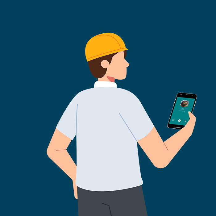 construction worker using opensofthr mobile attendance