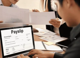 AI in Payroll Processing: How It Helps HR Teams Work Faster and More Accurately employee viewing digital payslip on laptop during payroll processing