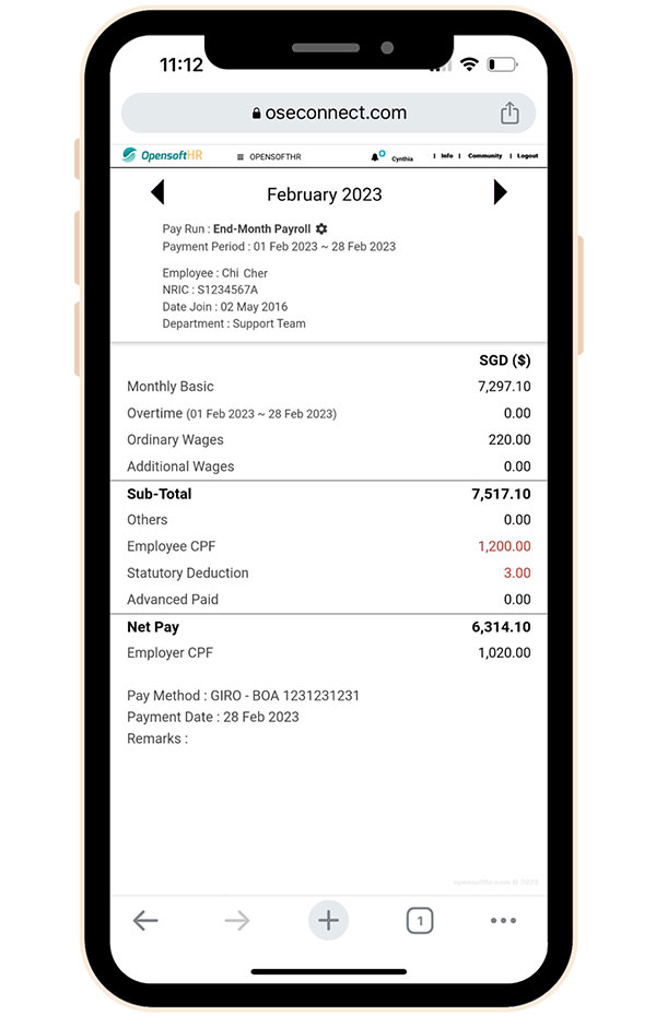 opensofthr mobile payroll